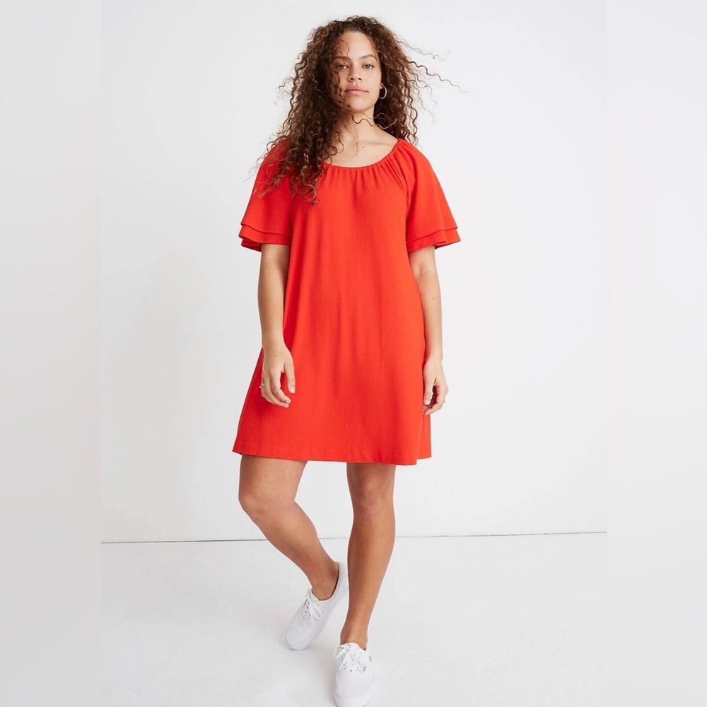 Madewell Texture & Thread Tiered-Sleeve Dress Swingy Oversized size XS